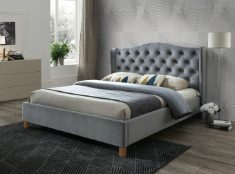 Кровать Aspen Signal 180x200 серый велюр